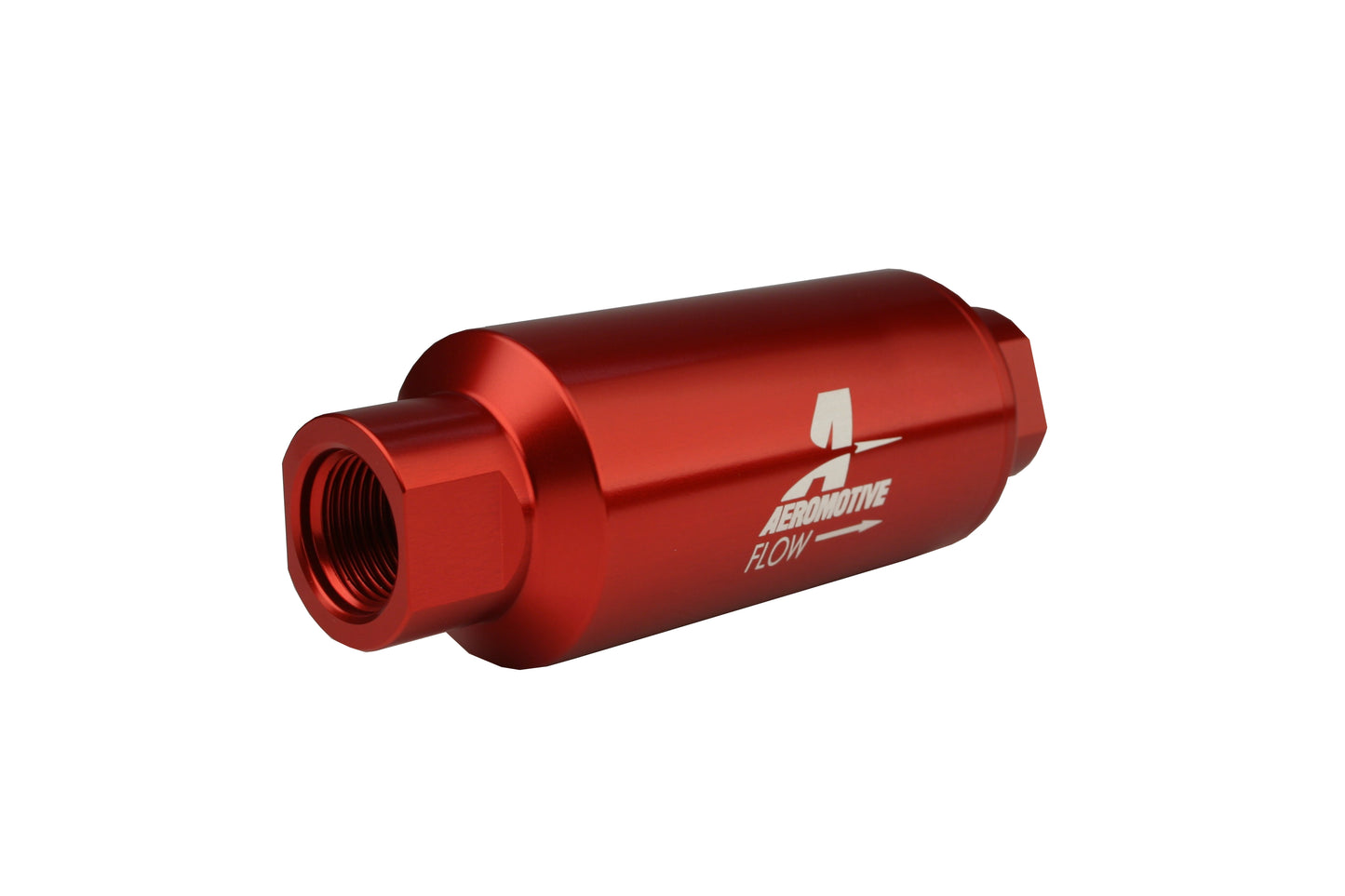 40 Micron Red Fuel Filter with ORB-10 Ports & Stainless Mesh Element
