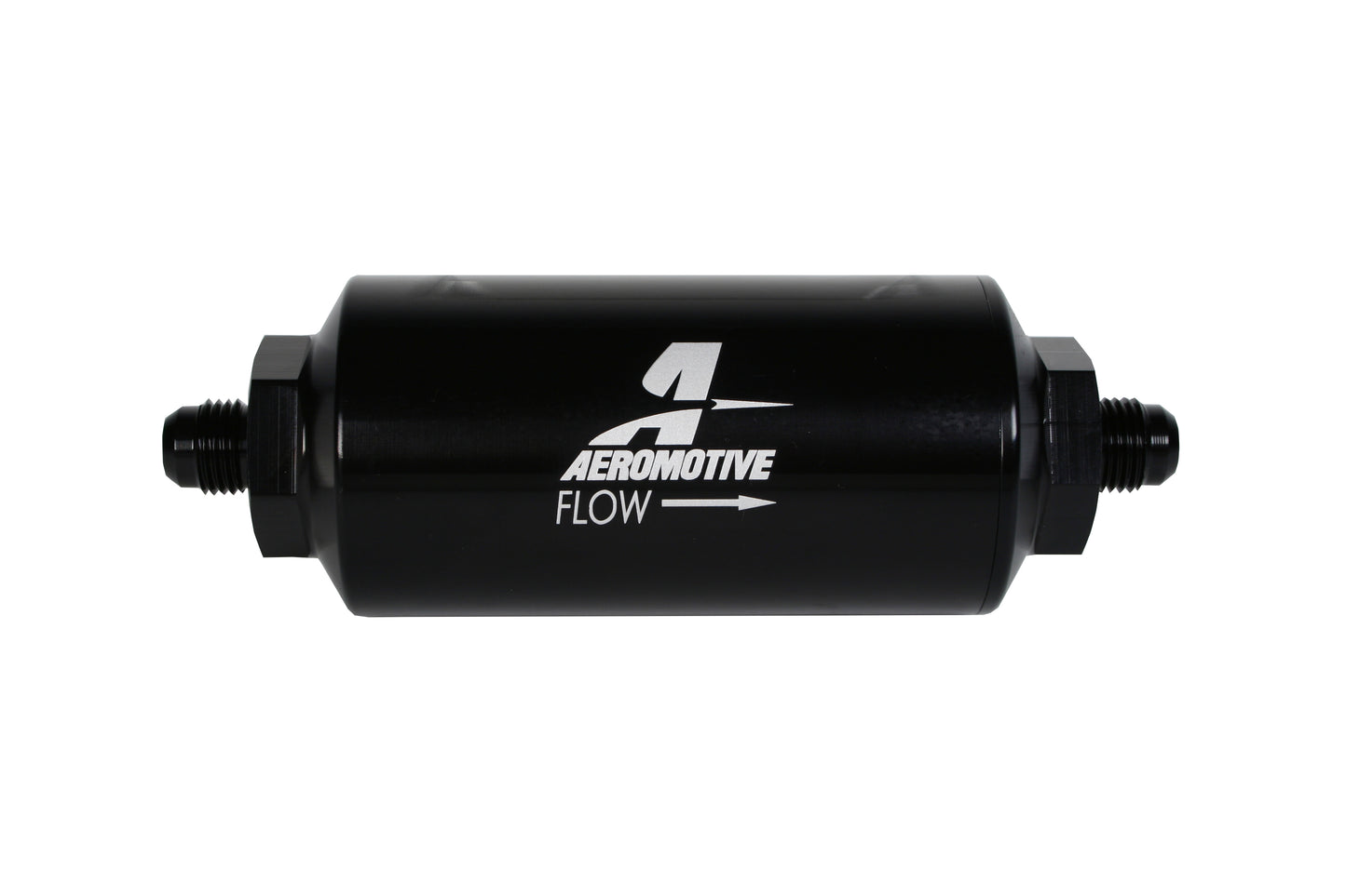 238 Micron Black Fuel Filter with Male AN-06 Ports & Stainless Mesh Element