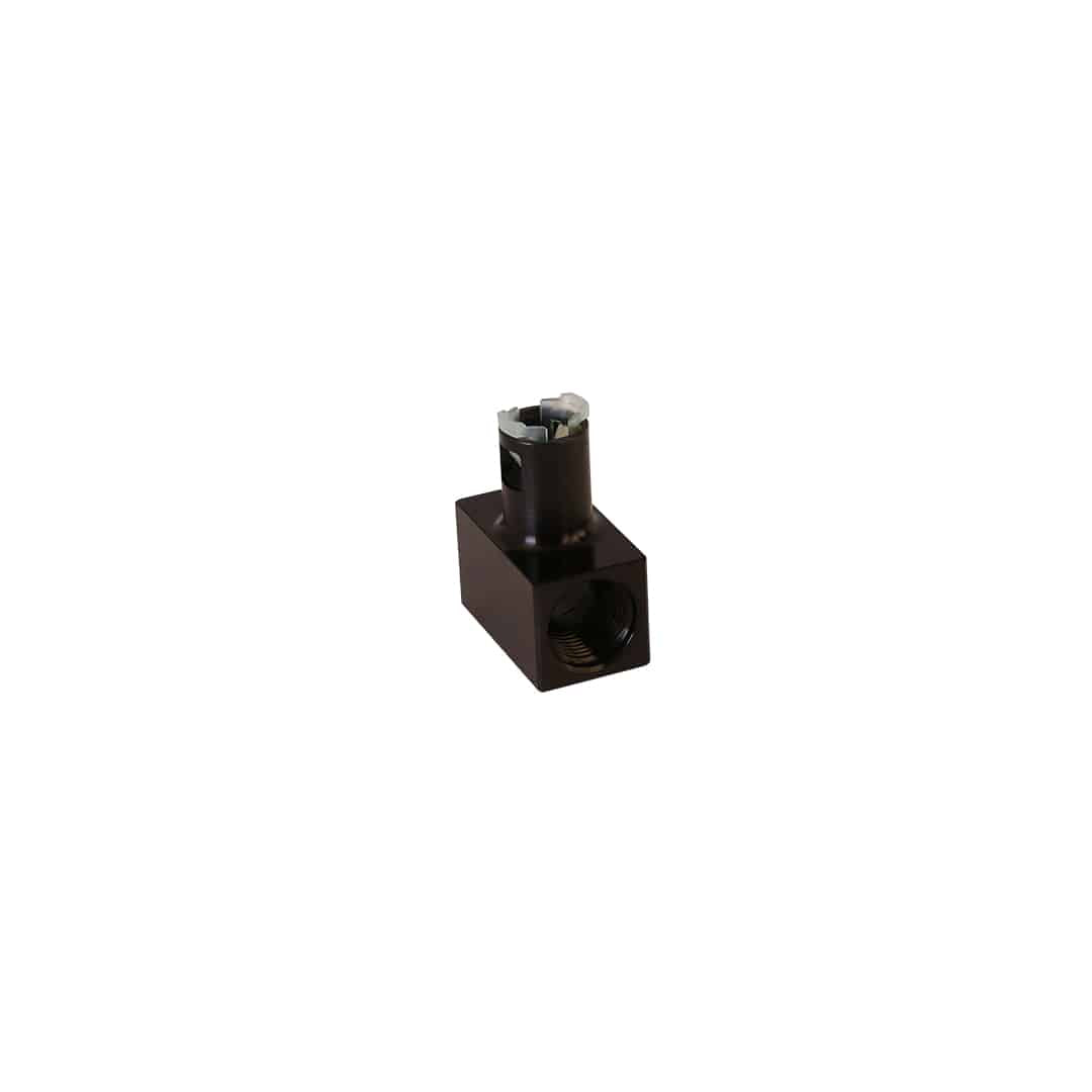 Fitting Tee, 2x AN-08 ORB Port On Run, 5/16" Female Quick Connect On Branch