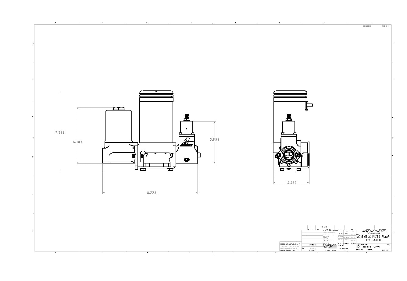 A3000 In-Line Fuel Pump with Fuel Pressure Regulator and Fuel Filter