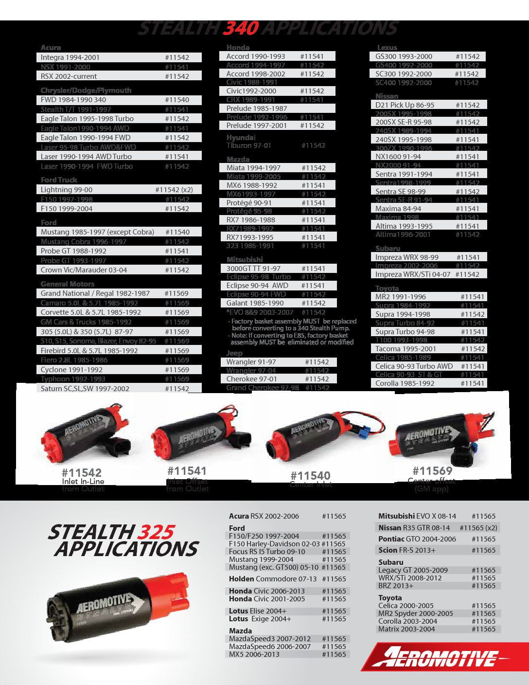 325 LPH In-Tank Fuel Pump, Compact Body