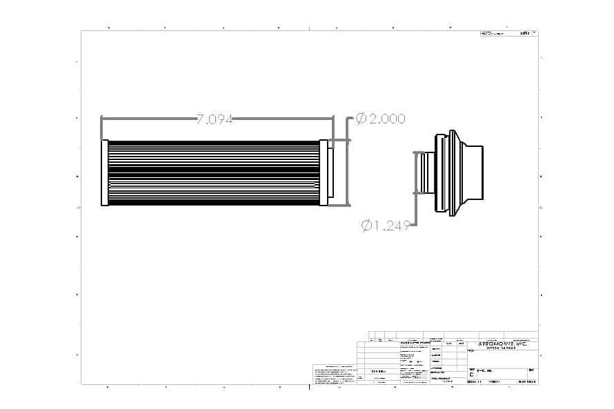 100 Micron Extreme Flow Fuel Filter with AN-16 ORB Ports & Stainless Mesh Element