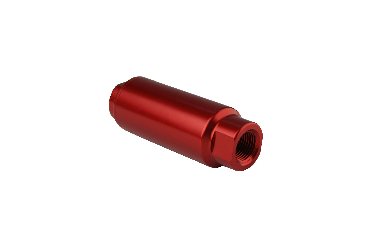 100 Micron Red Fuel Filter with 3/8 NPT Ports & Stainless Mesh Element