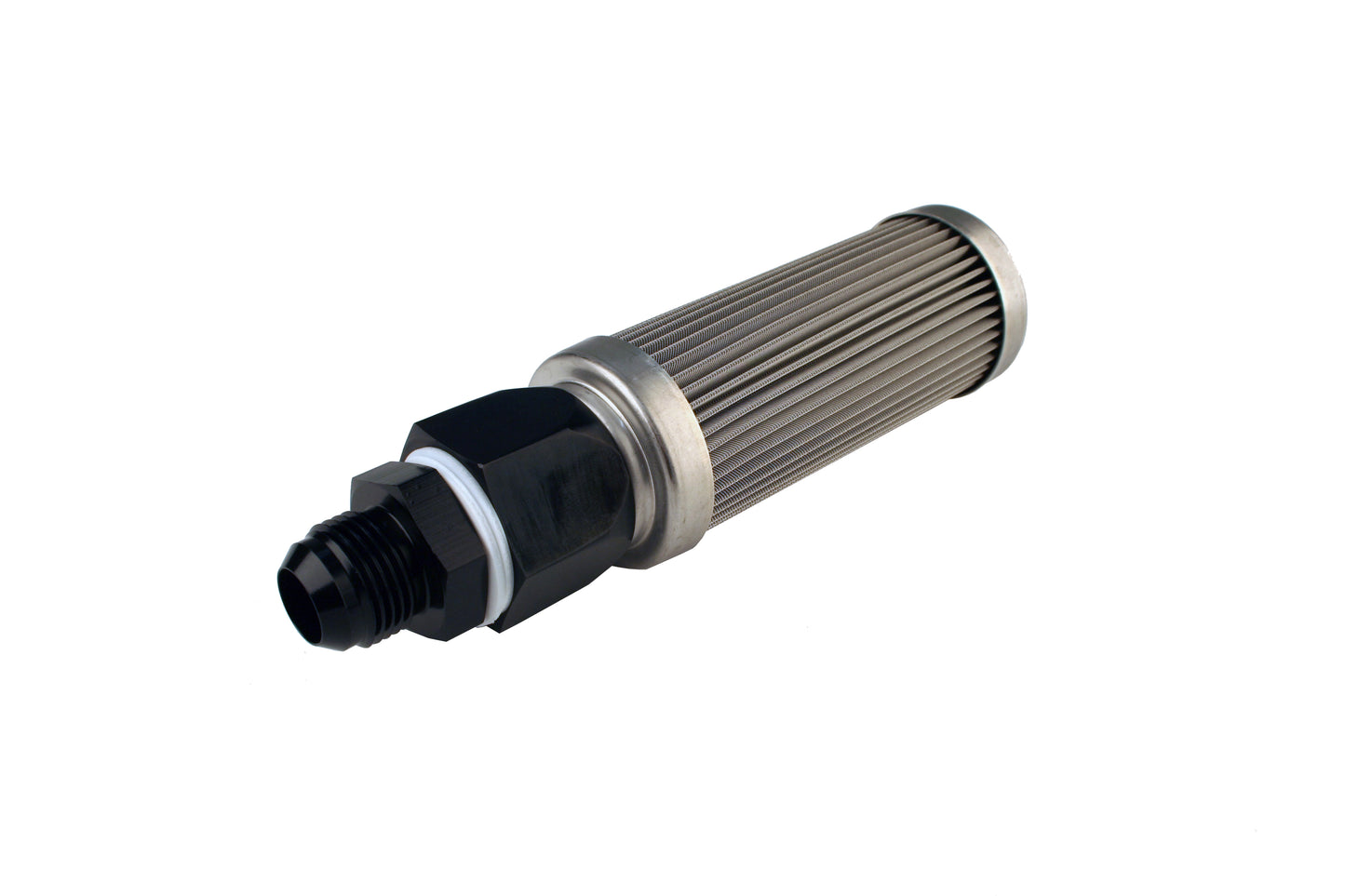 100-micron Stainless Steel Bulkhead Fuel Filter, AN-10 Male Flare