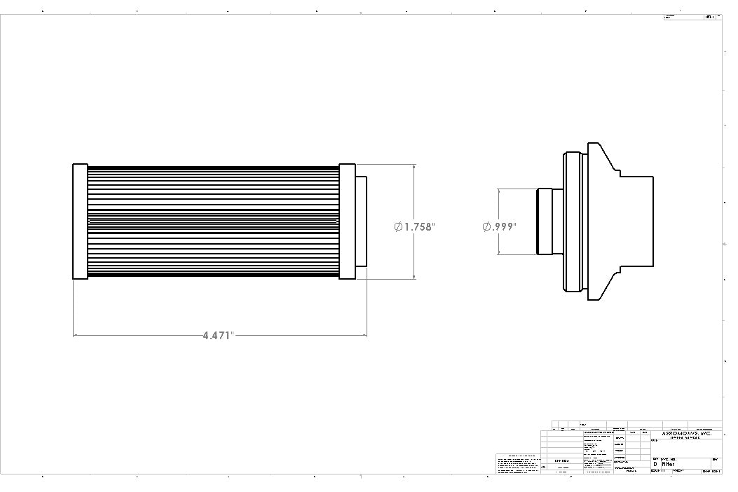 10-micron Microglass In-Line Filter with ORB-12 Ports