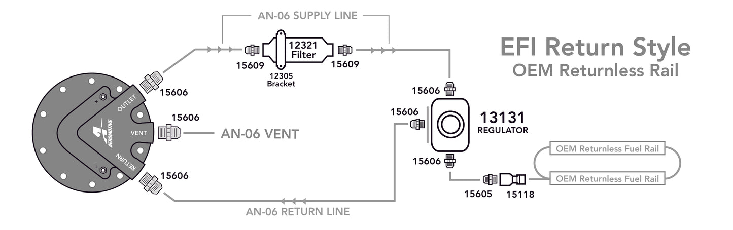 200 LPH Phantom Series In-Tank Fuel System, OEM Returnless Applications