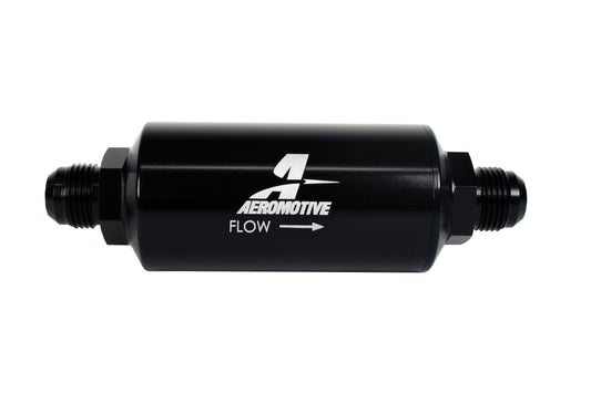 10 Micron Black Fuel Filter with AN-10 Male Ports & Microglass Element