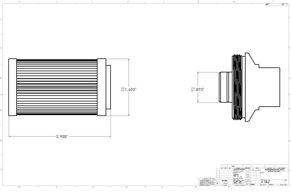 40 Micron Black Fuel Filter with Male AN-08 Ports & Stainless Mesh Element