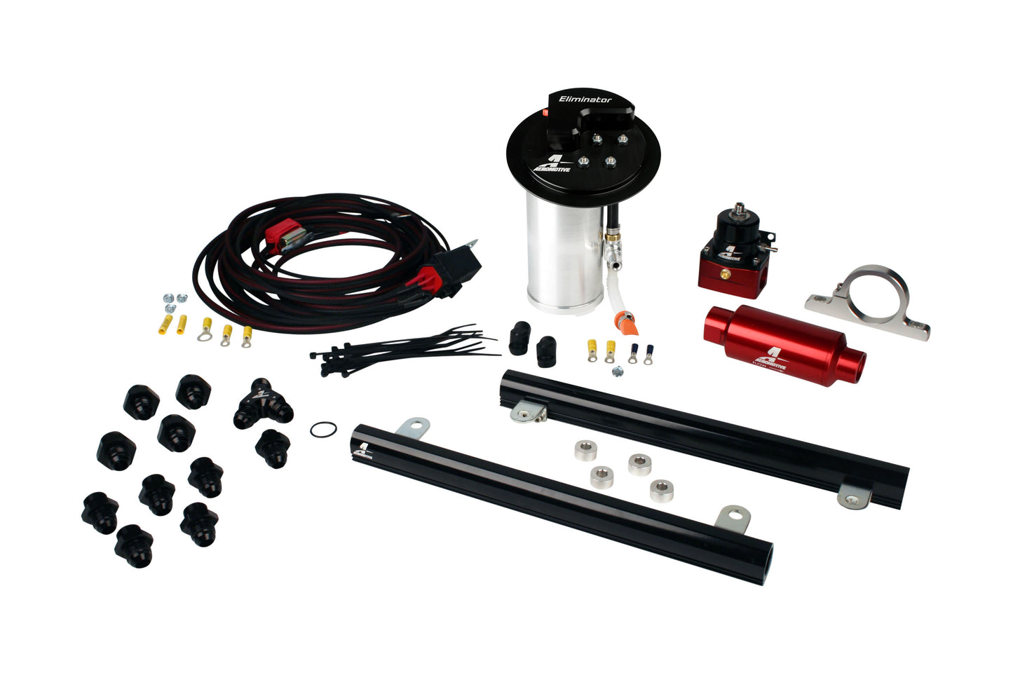 Eliminator In-Tank Race Fuel System with 5.4L CJ Fuel Rails, 10-17 Mustang GT